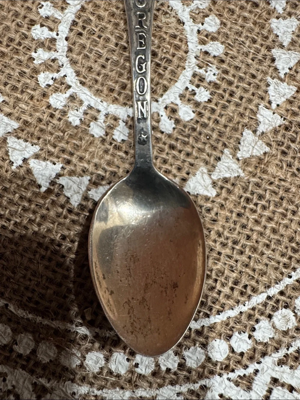 VTG Oregon Souvenir Sterling Silver Spoon with Native American Depiction